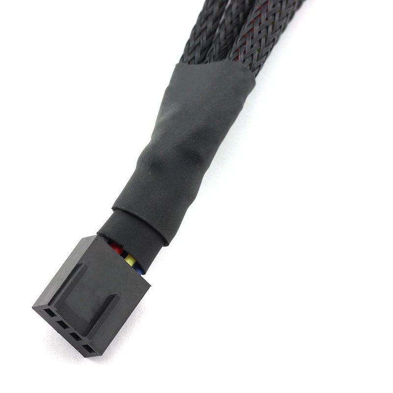 DZS Elec 4-Way PWM Fan Splitter Cable - Black Sleeved Fan Power Extension - 4Pin Female to 4x 4Pin Male - 27cm/10.5 inches - Image 5
